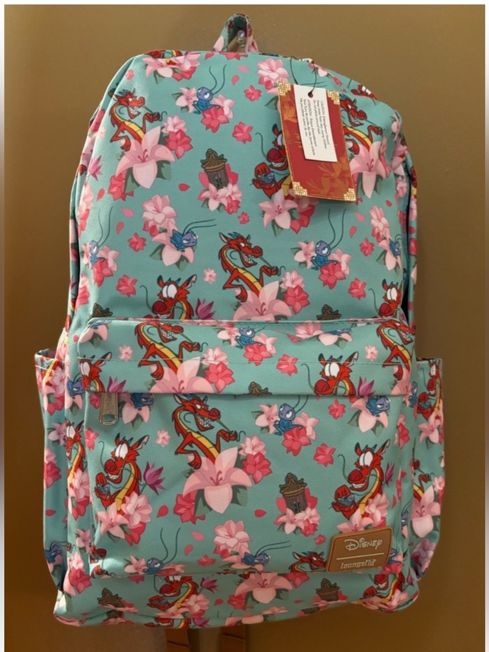 Loungefly Mulan Mushu and Cri-Kee Nylon Backpack “Rare” NWT - Picture 4 of 14